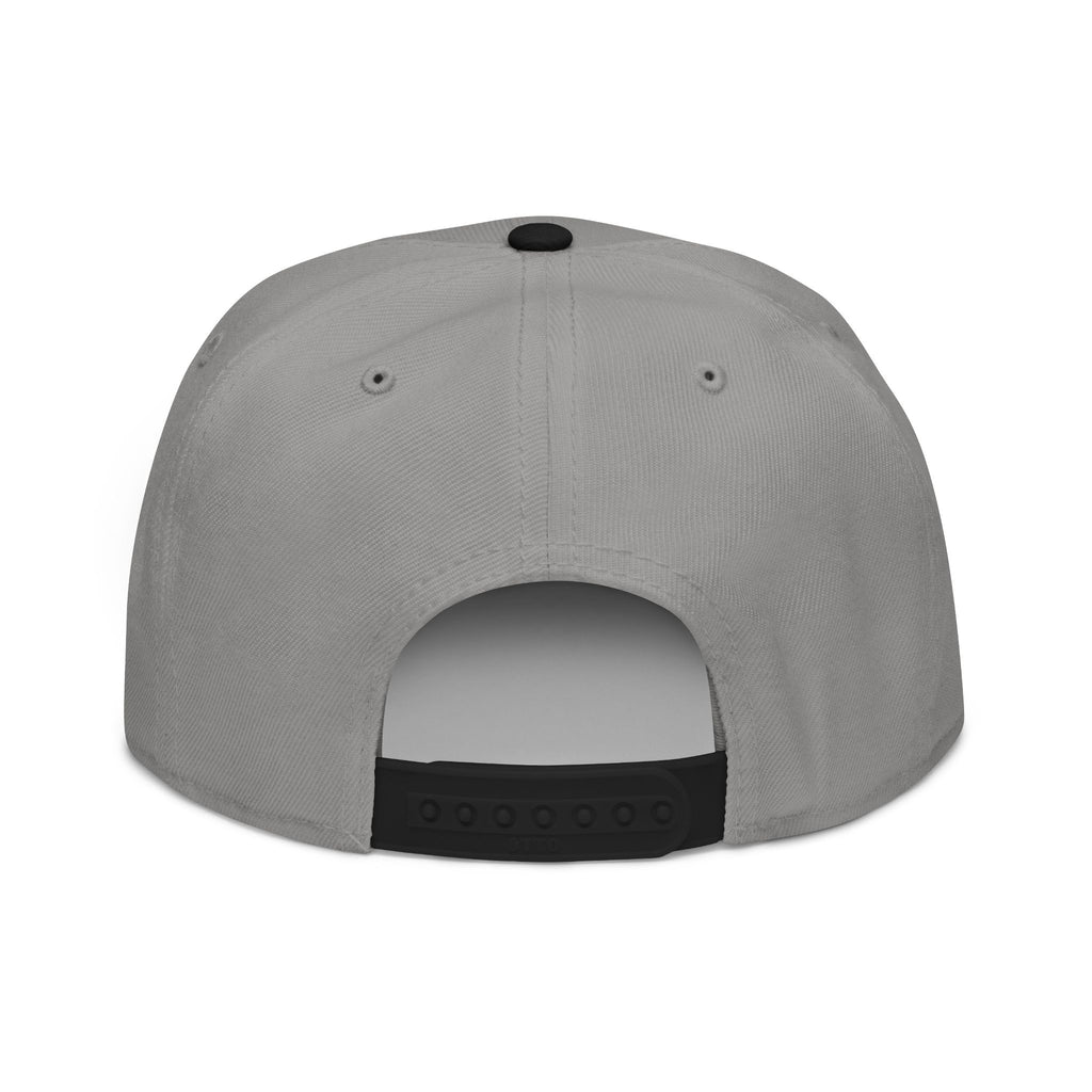 Gray and black Kalaveras Monogram Snapback, front view