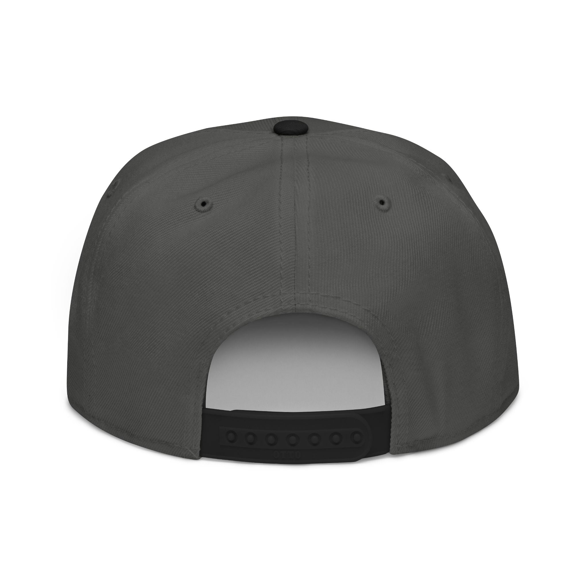 Gray and black Kalaveras Signature Skull Snapback, back view