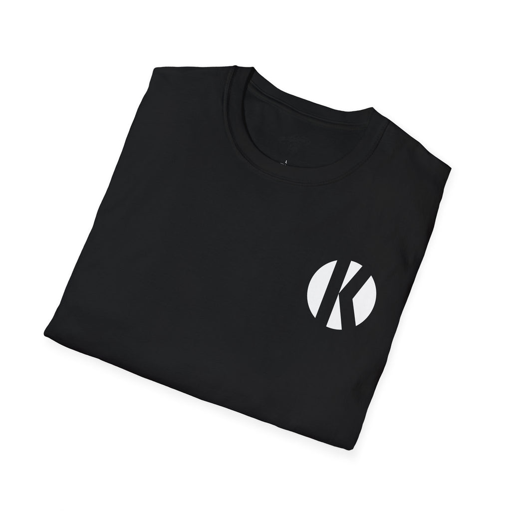 Folded black Kalaveras Taco Tuesday Tee front flat lay with white K monogram