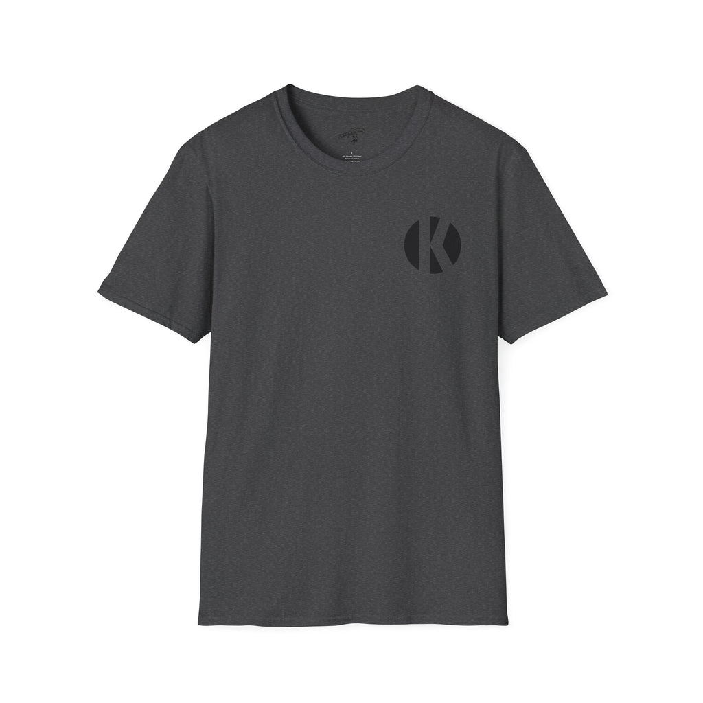 Dark heather Kalaveras Taco Tuesday Tee front view with black K monogram