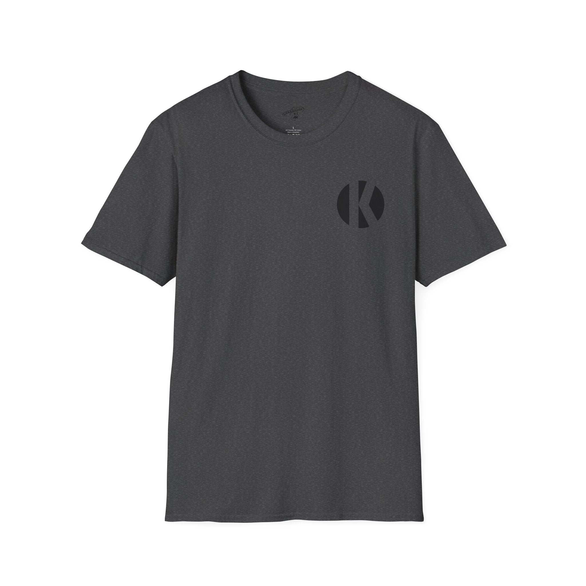 Dark heather Kalaveras Taco Tuesday Tee front view with black K monogram