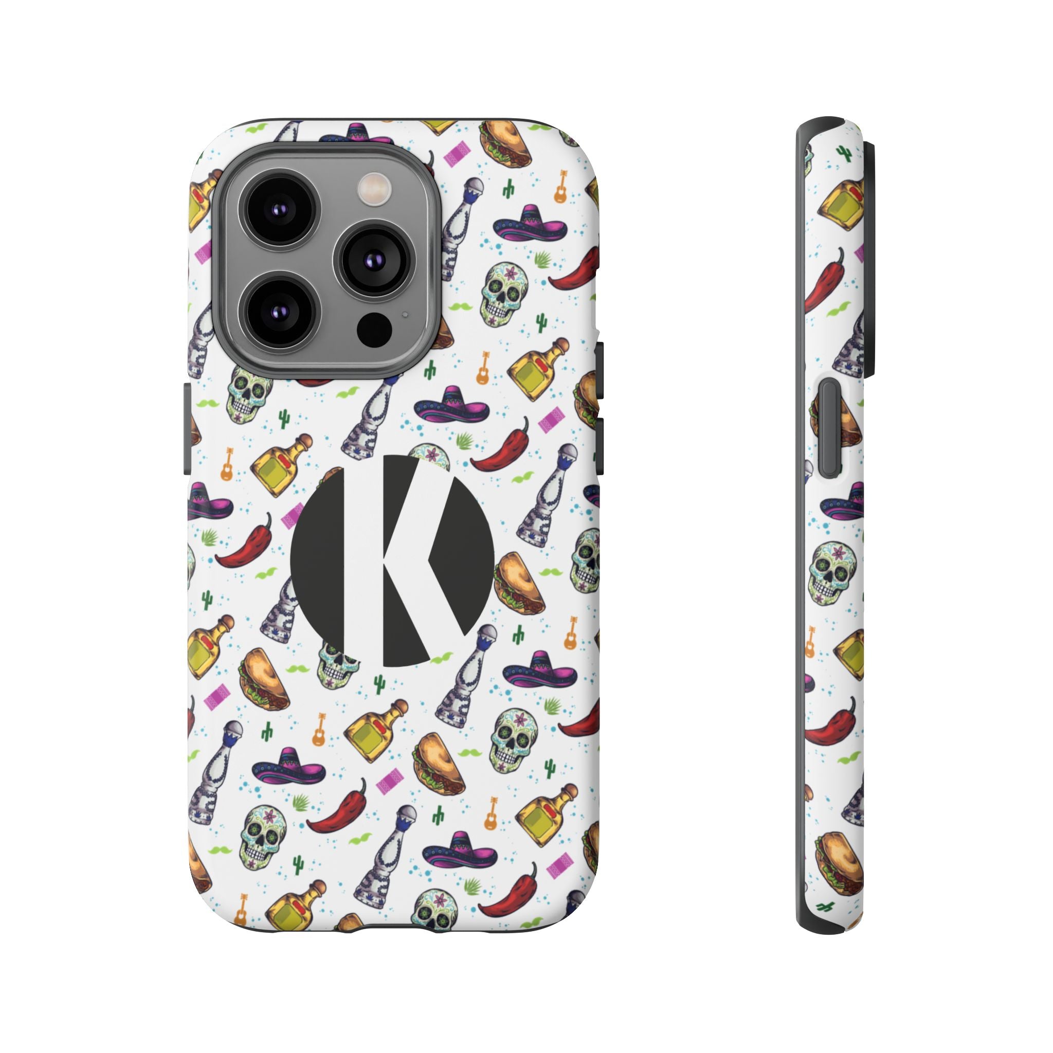 Phone case with a paw print design on a beige background